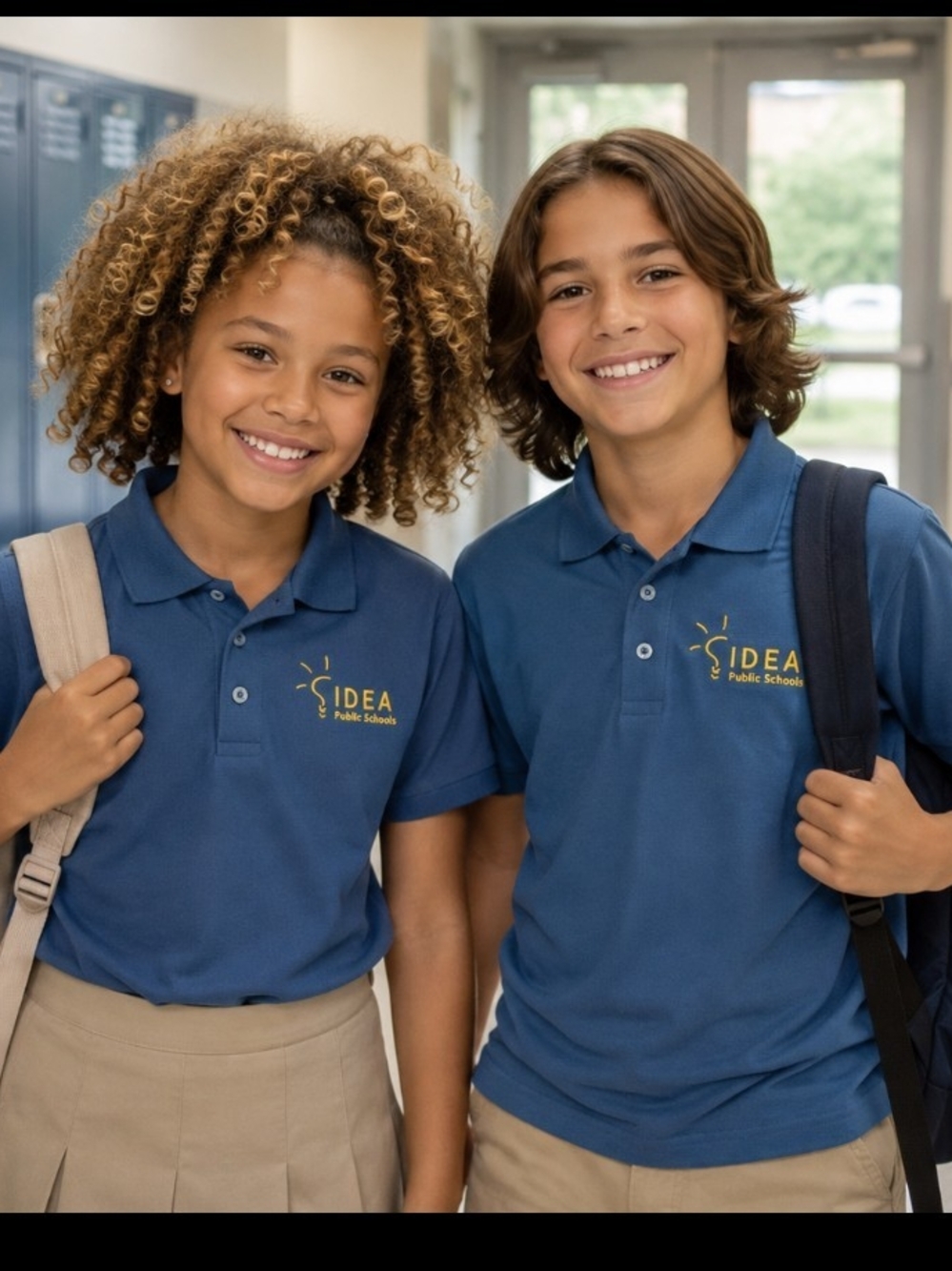 IDEA Public School- Polo Shirt- Blue- Youth Large